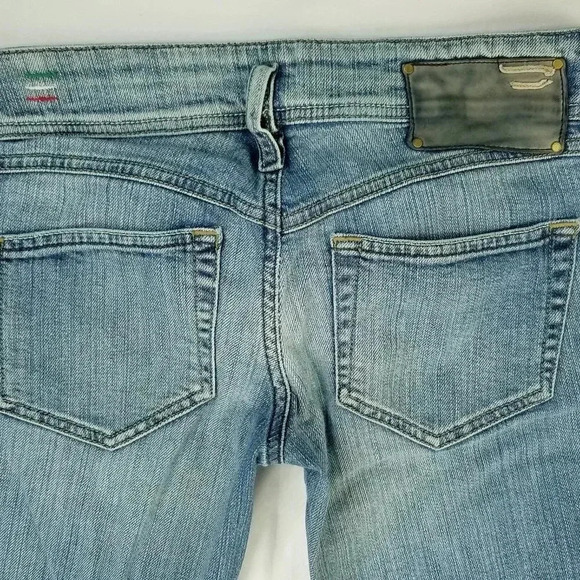 Diesel 28X32 Matic Stretch Embroidered Logo Women Blue Denim Jeans Made in Italy - Picture 6 of 11